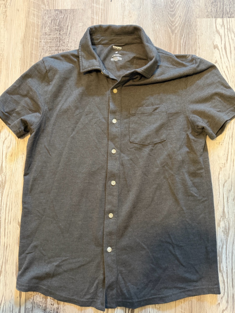 Sonoma Men’s Charcoal Short-Sleeve Polo Shirt